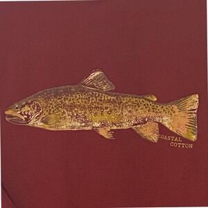 Fish Long Sleeve T-Shirt XXL Red Coastal Cotton Life Uninhibited Outdoor Sports